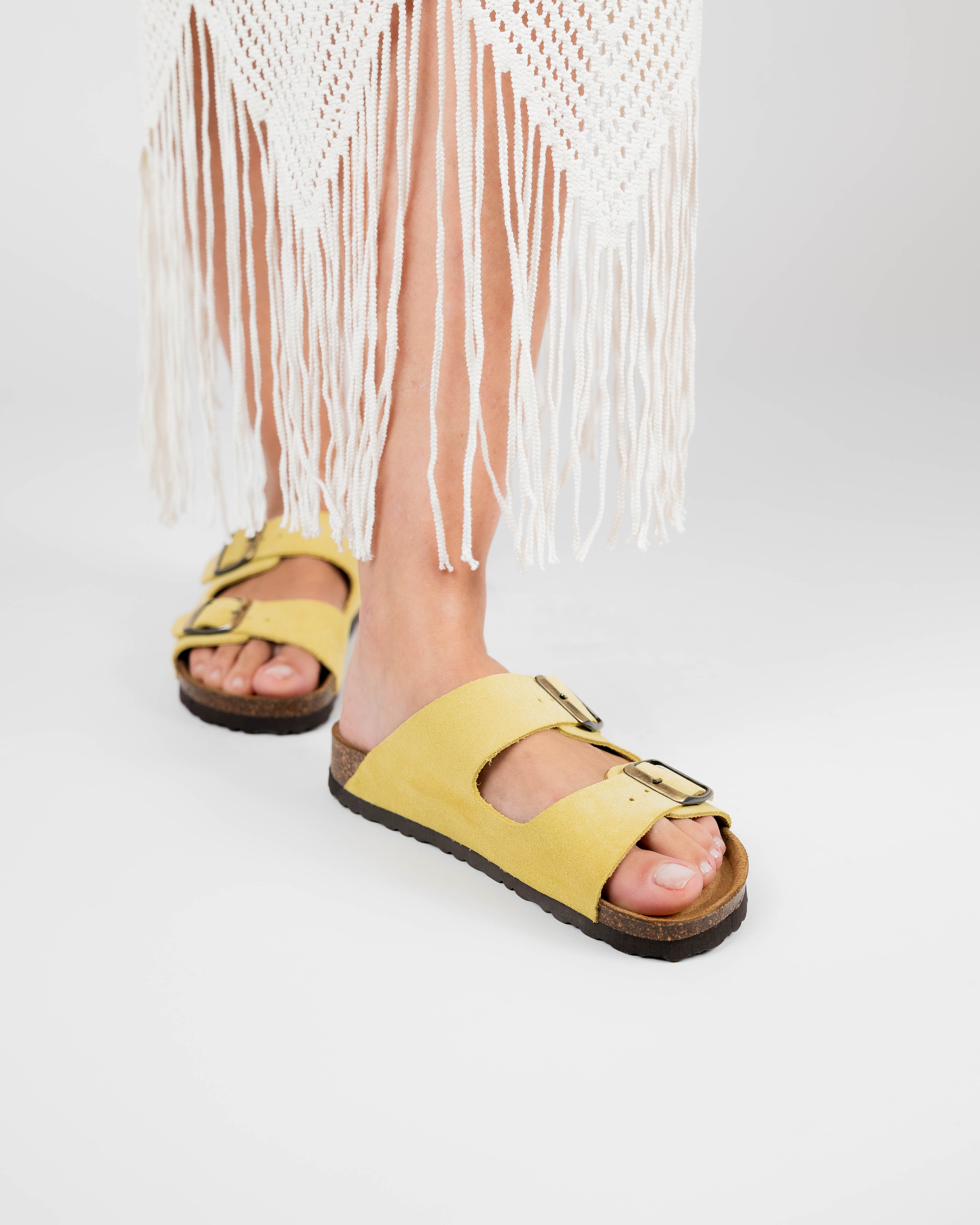 Opala Wide Suede Yellow