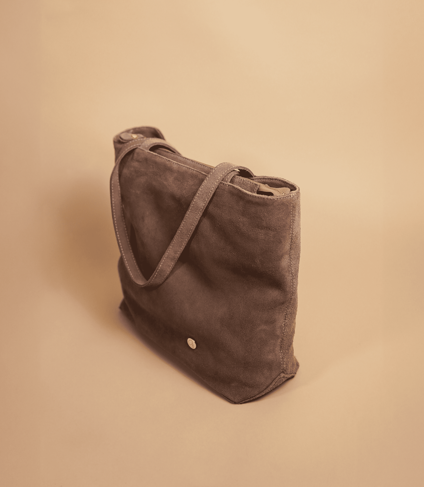 Taupe Suede Shopping Bag