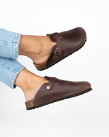 Brown Leather Mules
