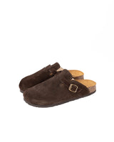 Mules Wide Camurça Chocolate