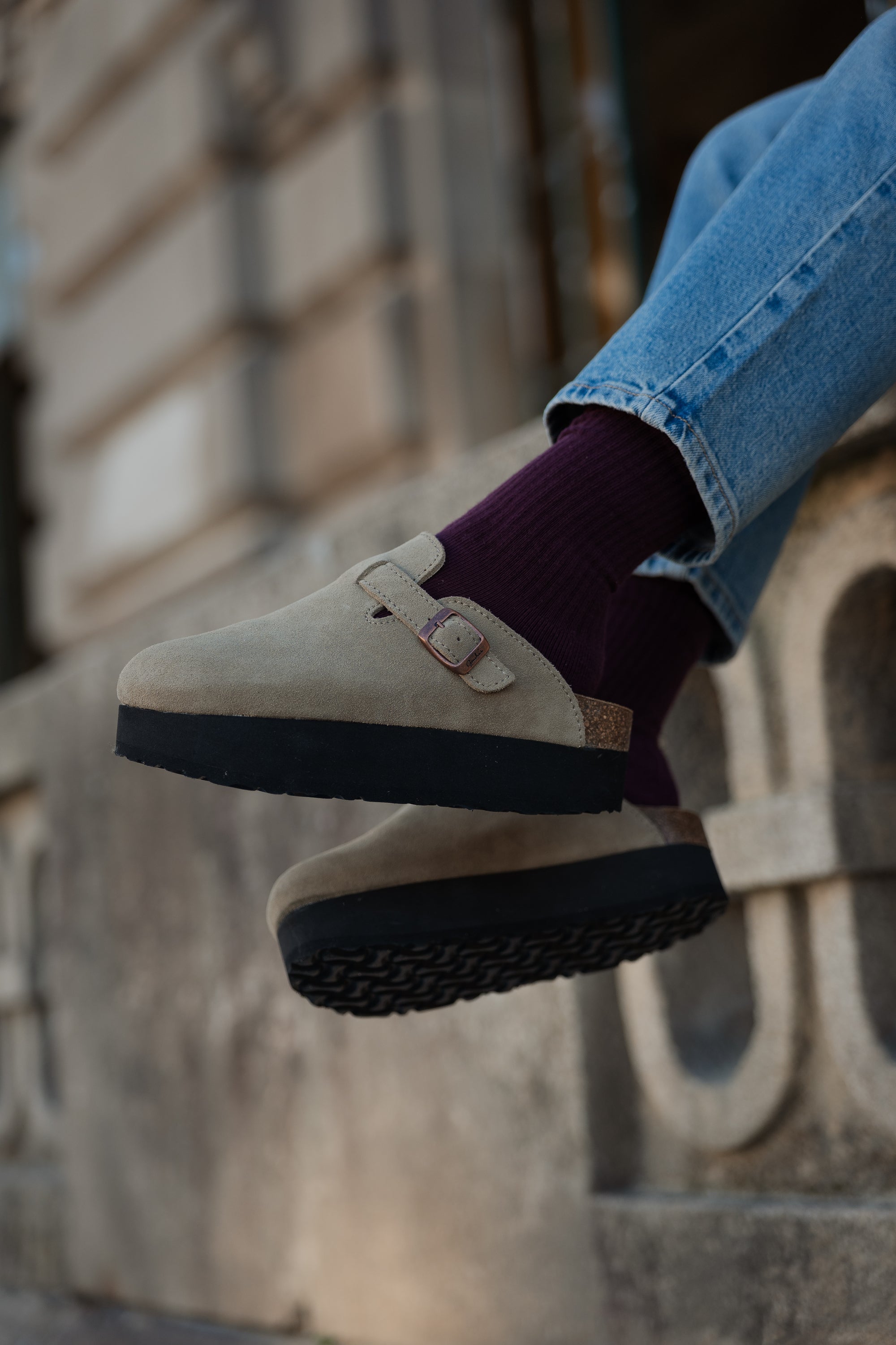 Mules Plataforma Taupe