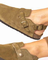 Sandália Mules Camurça Khaki