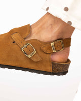 Sandália Mules Camurça Camel