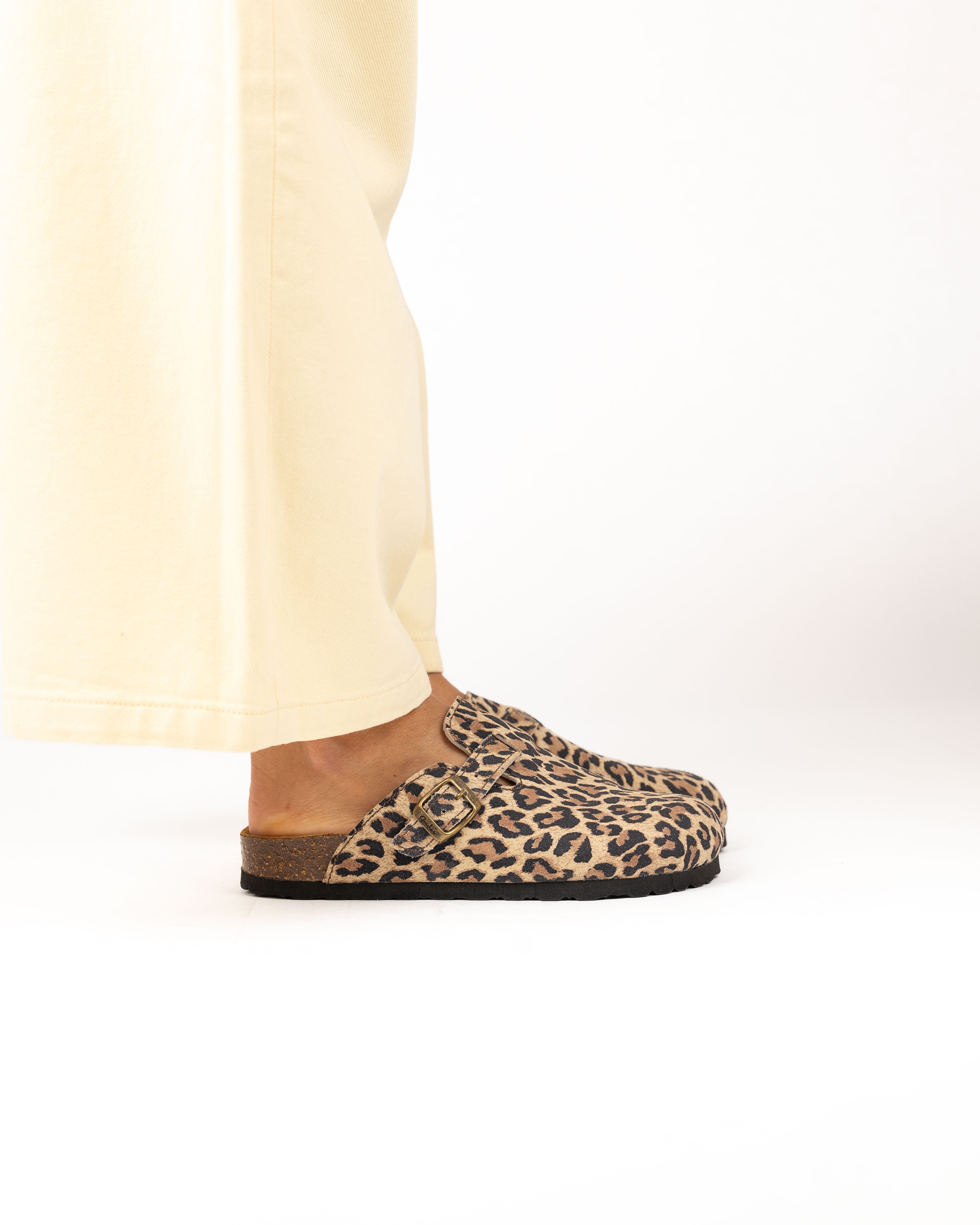 Mules Camurça Leopardo