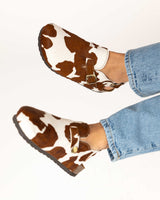 Sandálias Mules Cow Castanho