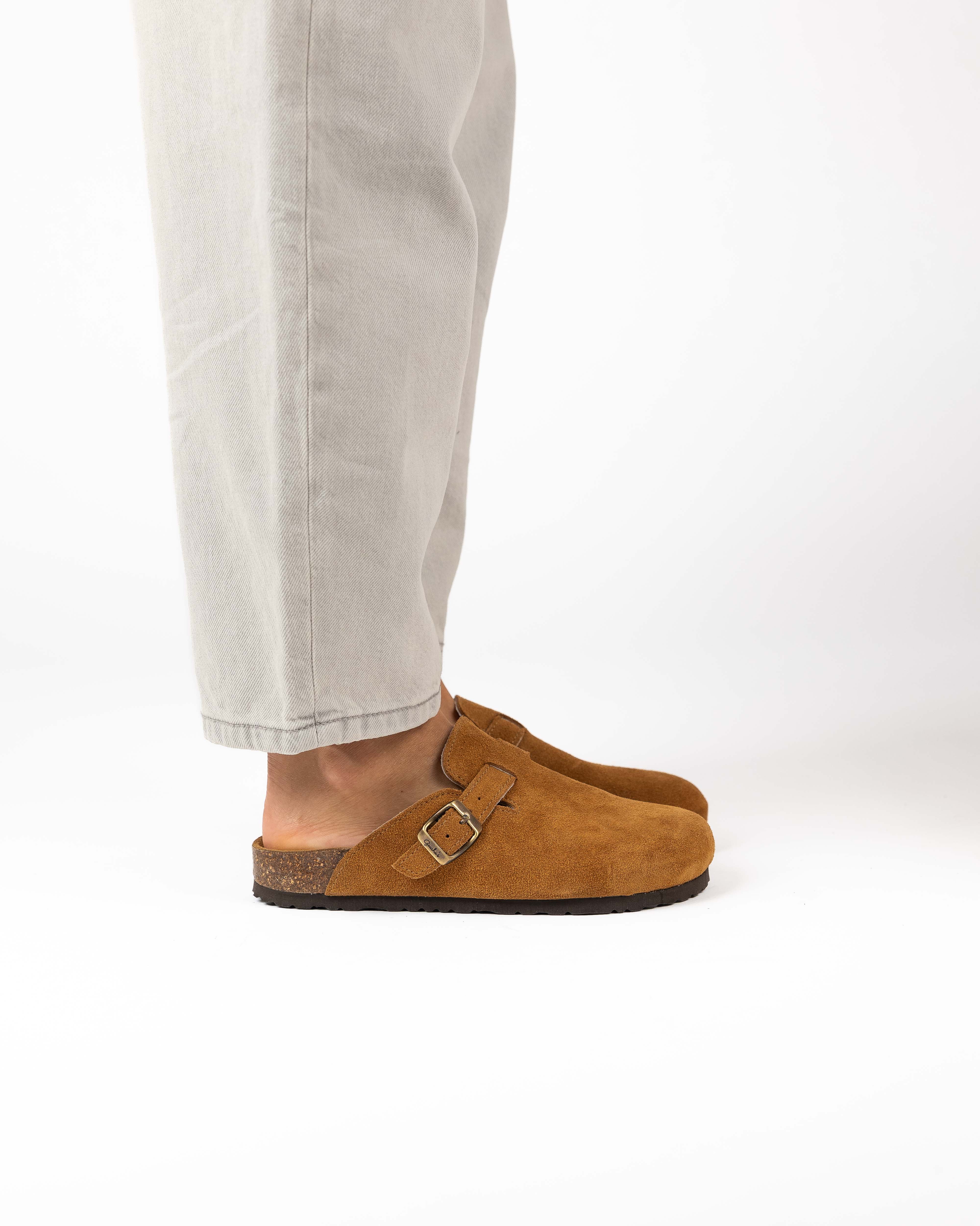 Camel Suede Mules