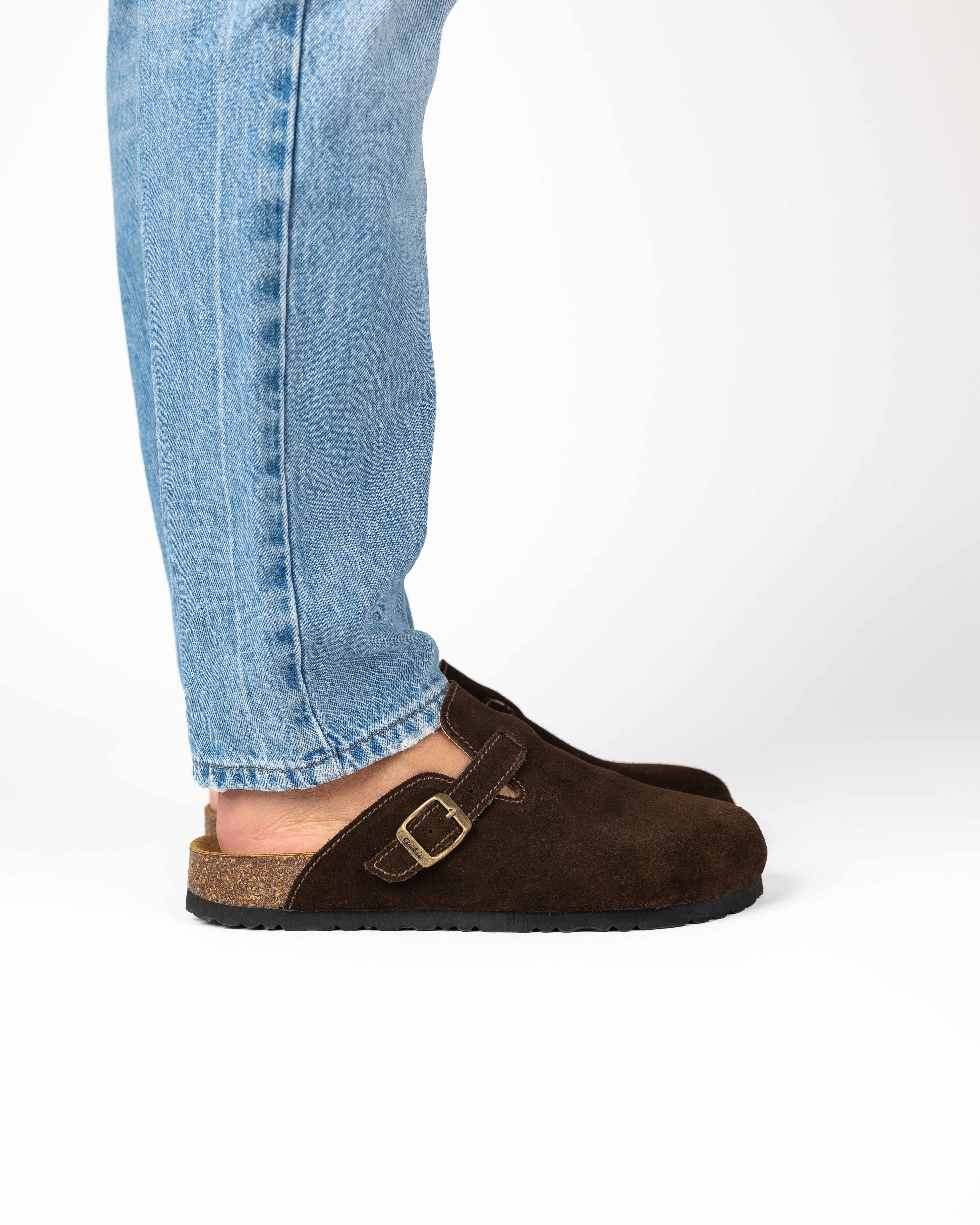 Mules Camurça Chocolate Homem