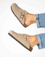 Mules Camurça Taupe