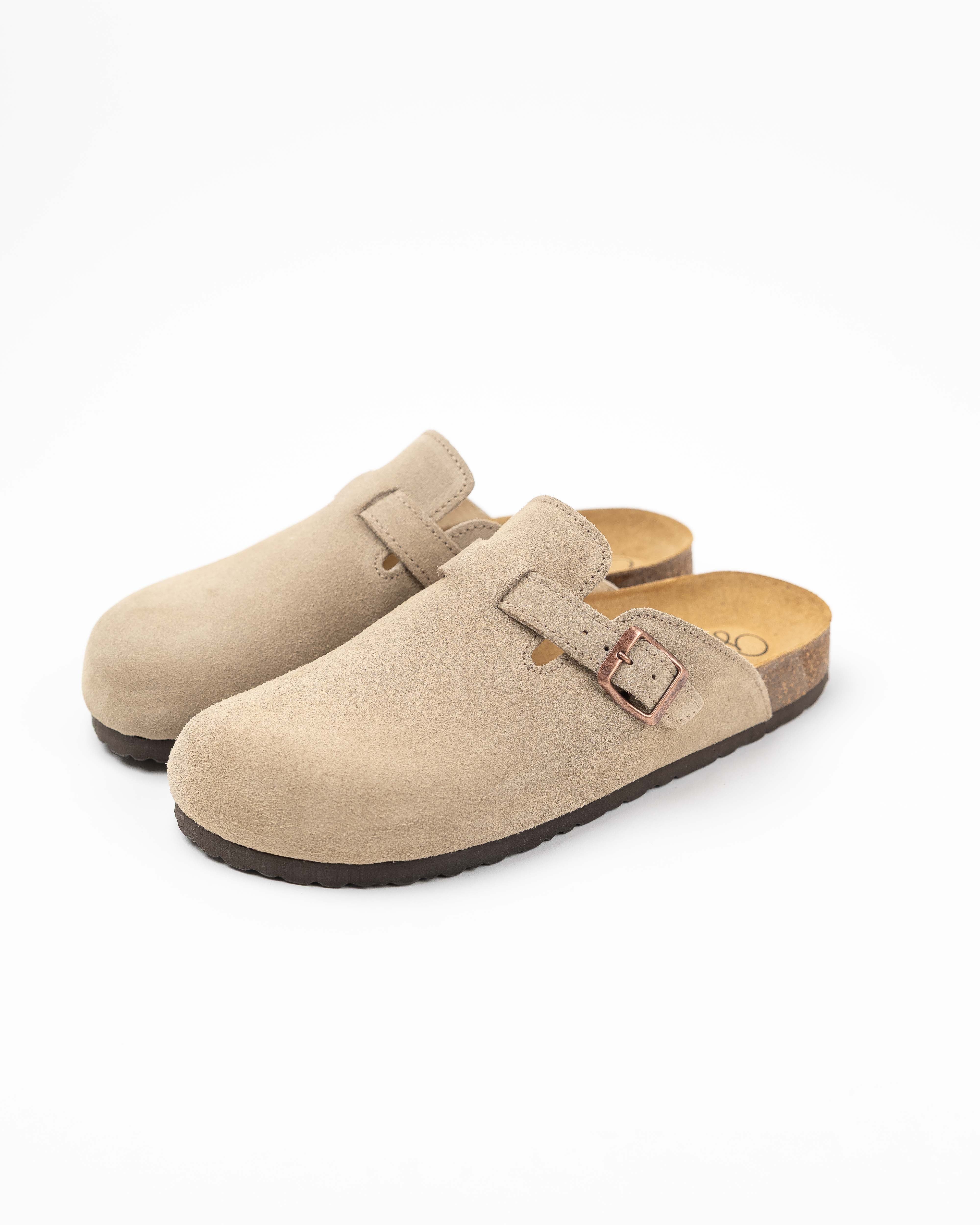 Mules de ante color topo