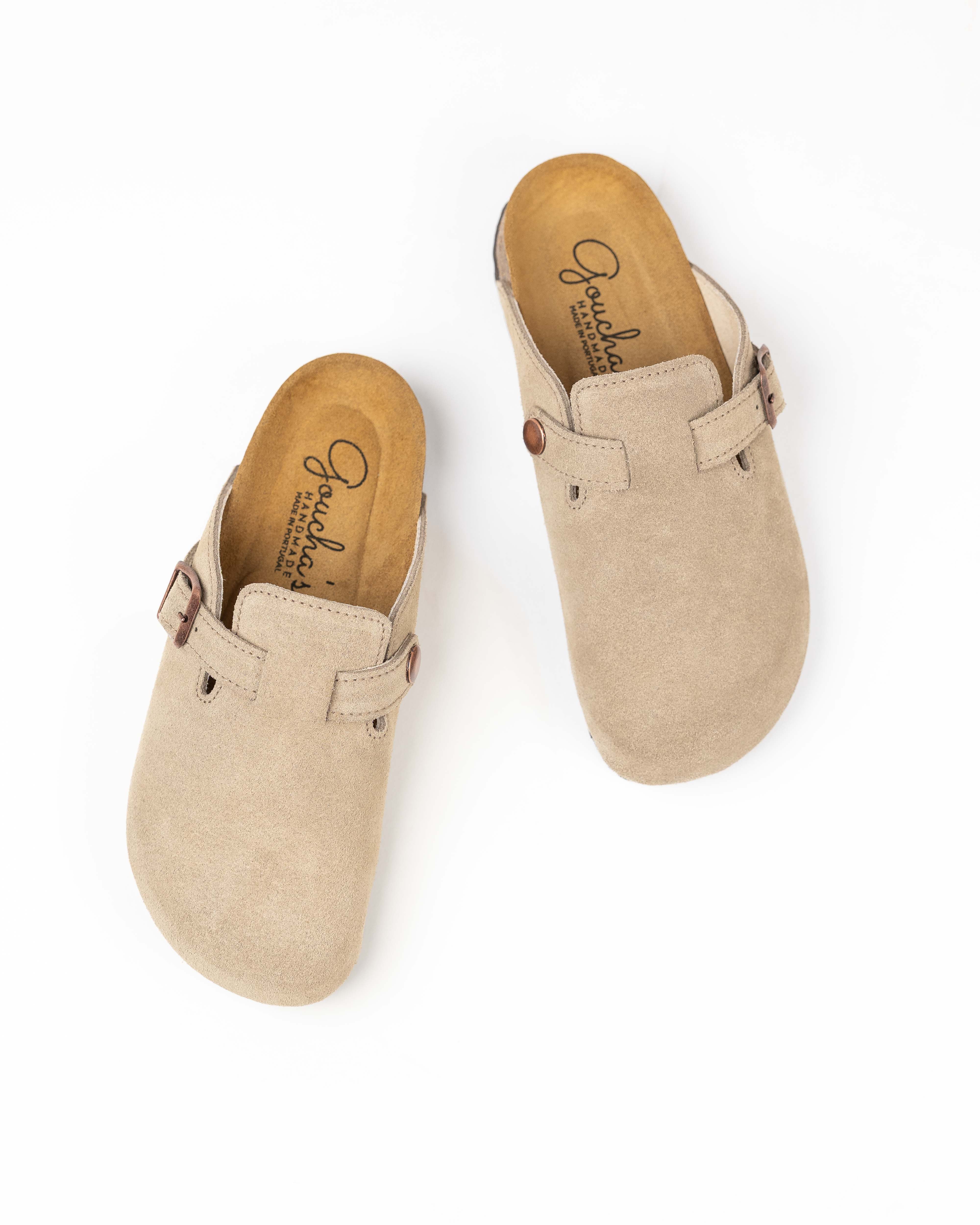 Mules de ante color topo