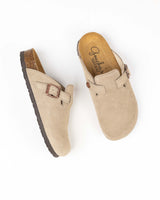 Mules de ante color topo