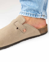 Mules de ante color topo