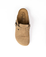 Mules Wide Camurça Areia