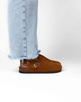 Sandália Mules Wide Camel