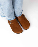 Sandália Mules Wide Camel