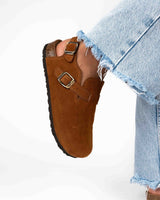 Sandália Mules Wide Camel