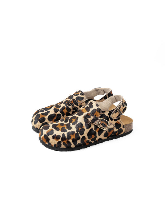 Wide Leopard Mules