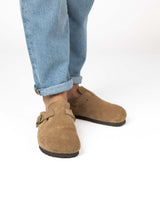 Mules Wide Camurça Areia