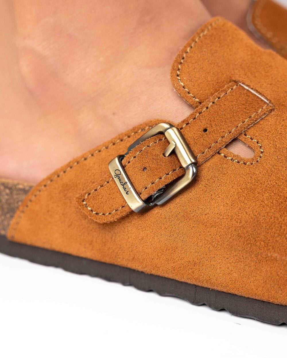 Mules Wide Camurça Camel