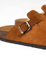 Mules Wide Camurça Camel