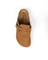 Wide Suede Mules Honey