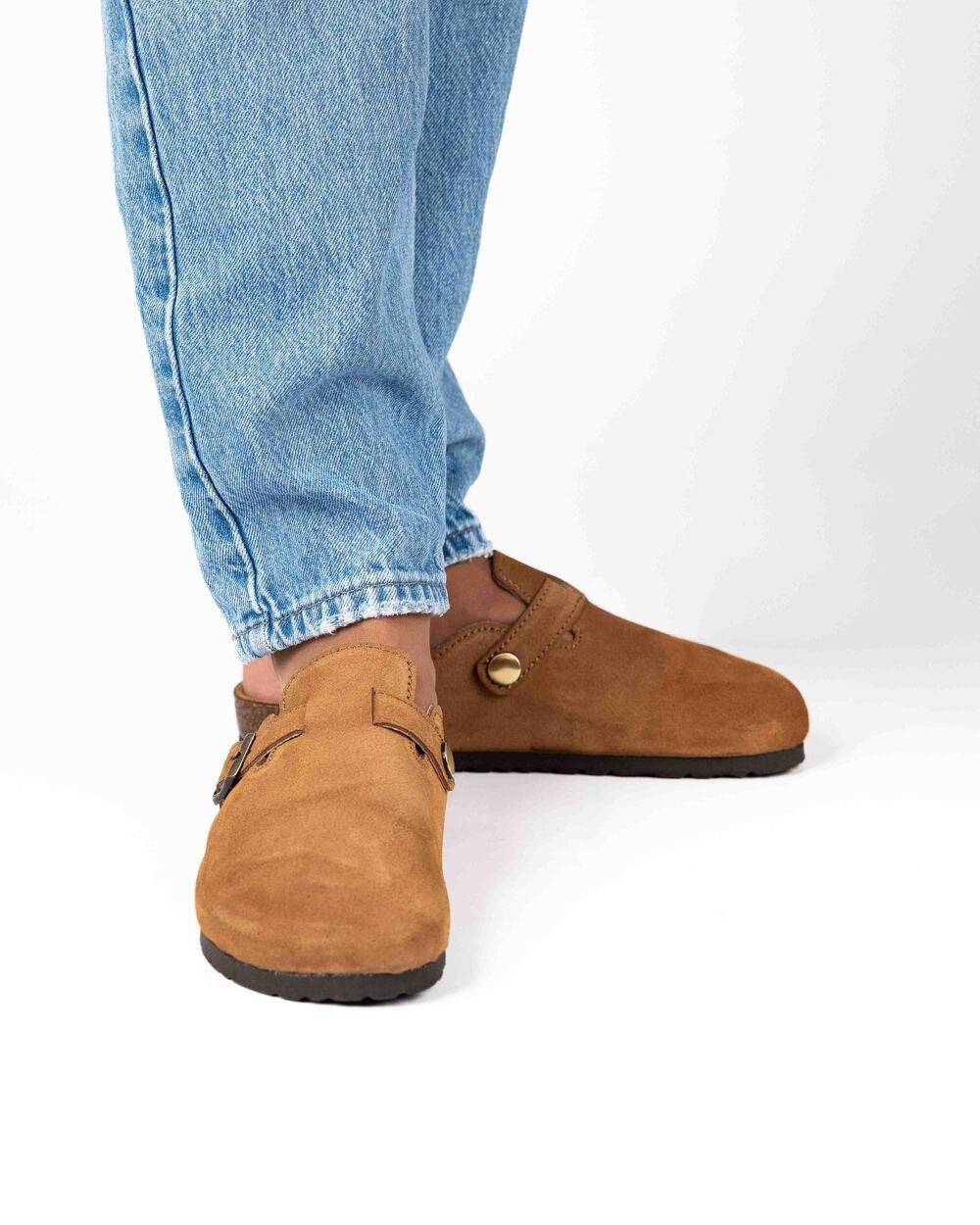 Mules Wide Camurça Mel