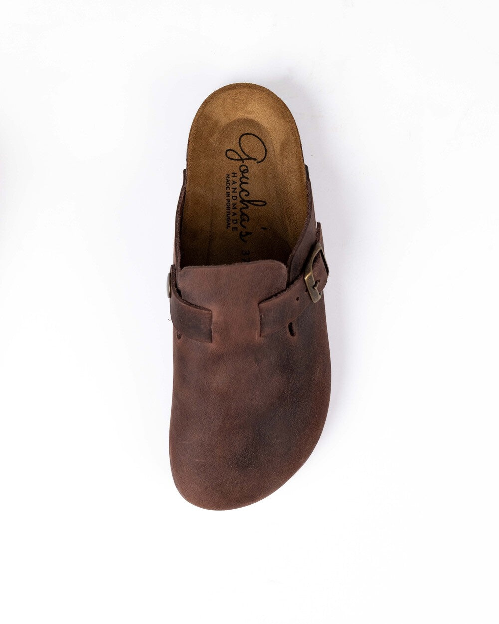 Mules Wide Pele Castanho